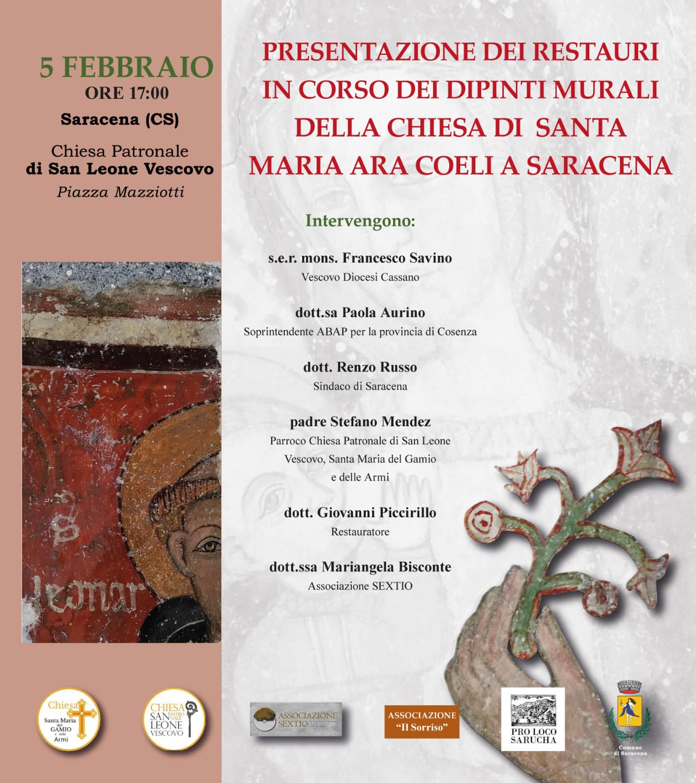 Ci vediamo oggi nella Chiesa di San Leone per presentare il grande lavoro di restauro sul ciclo pittorico presente nella Chiesa di Ara Coeli