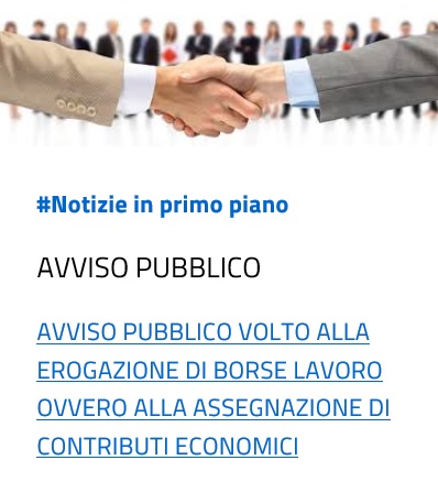 Avviso pubblico volto alla erogazione di borse lavoro, ovvero alla assegnazione di contributi economici