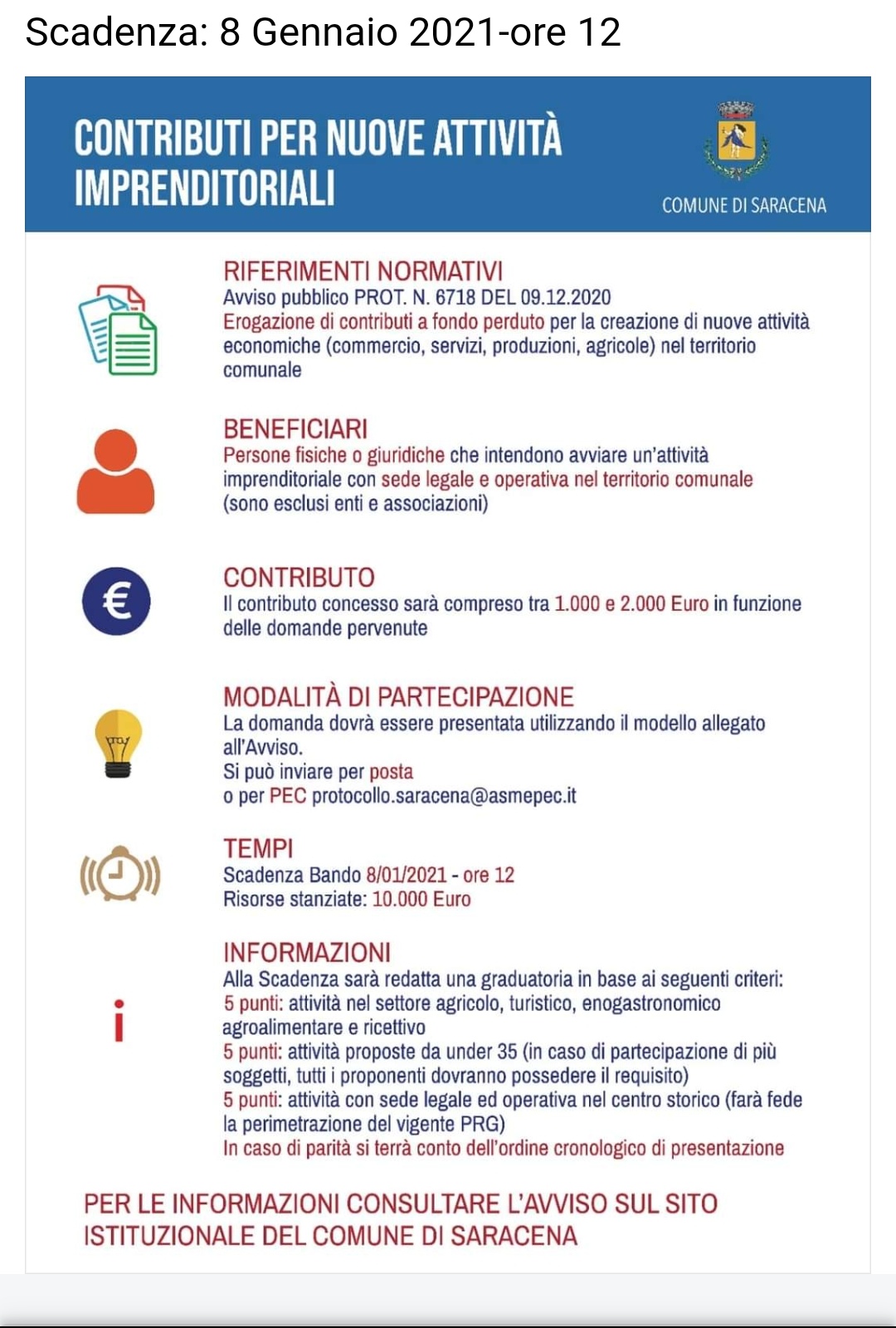 Contributi per l’apertura di nuove attività