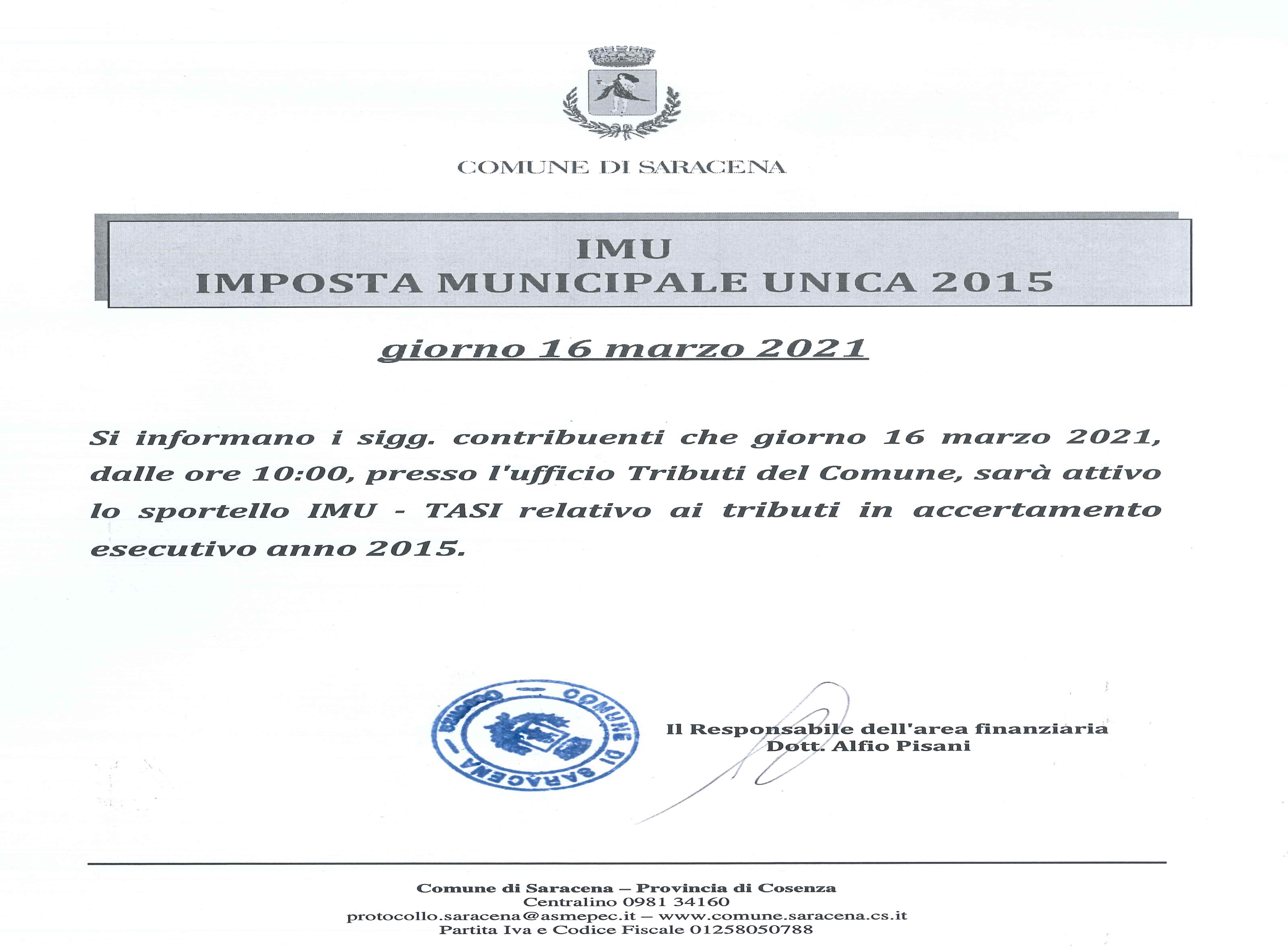 Sportello IMU - TASI anno 2015