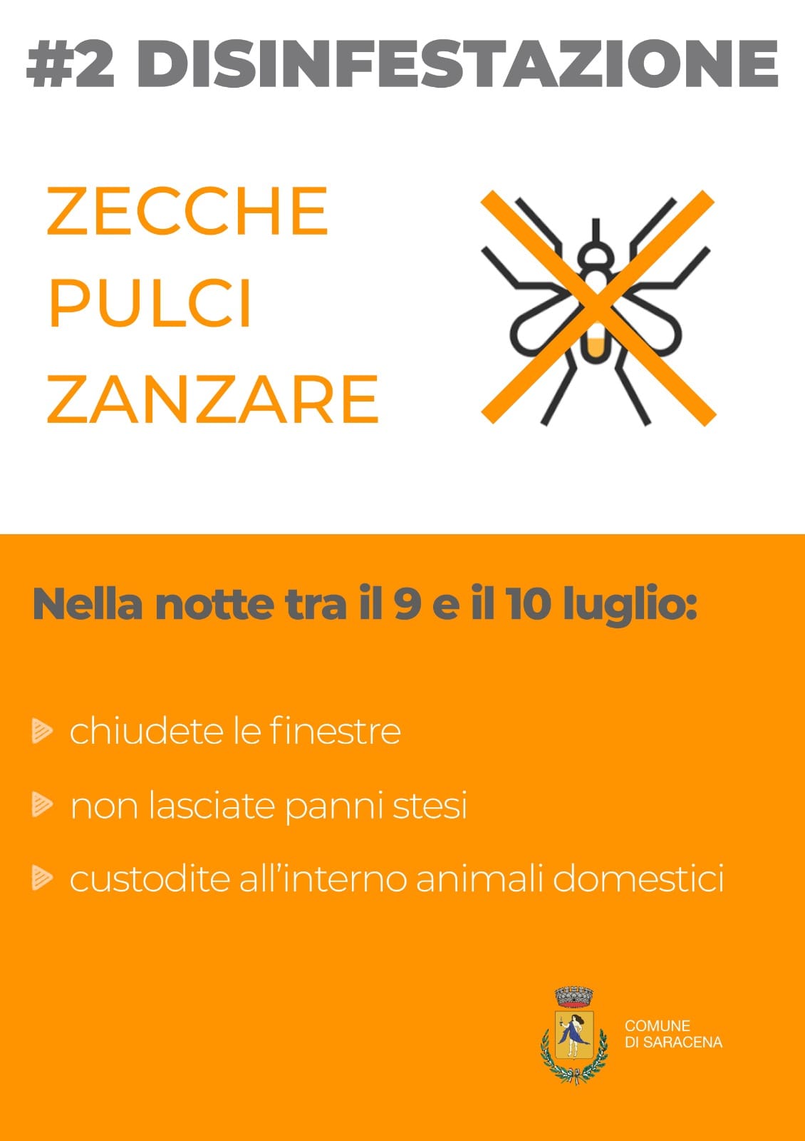 Nuovo intervento di disinfestazione contro zanzare, zecche e pulci